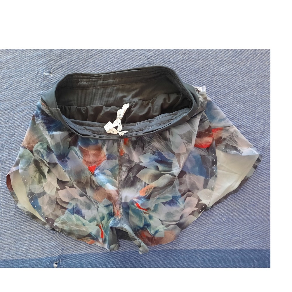 Lululemon Speed Up Shorts Floral Petal Print Blue Grey Orange Womens Size 6